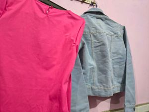 Pink Cutout Long Sleeve Top &amp; Jacket bust 30 ⁸