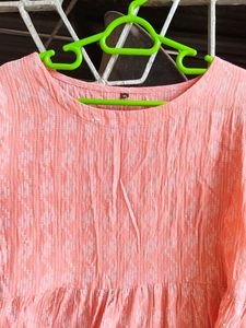 Peach Dress And Pant Set - Casual &amp; Stylish