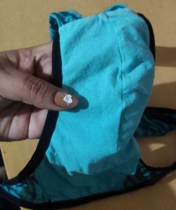 Teal Zebra Print Thong Size- M/l Can Be Worn.