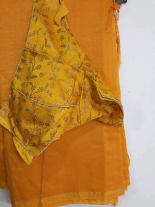 Silk Saree With Designer Blouses Combo