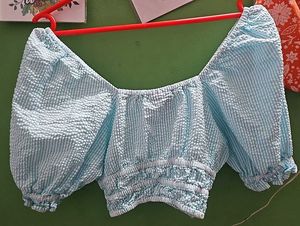 Trendy New Crop Top With Balloon Sleeve