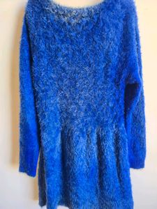 Fuzzy Blue Button-Down top/dress
