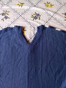 Striped V- Neck Knit Woolen Top