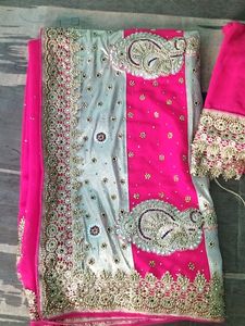 Beautiful Saree 😍 With Heavy Work Offer Accepted