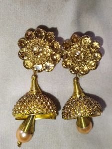 Golden Jhumka Earrings