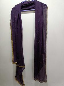 Pure Chiffon Dupatta With Beautiful Zari Boarder