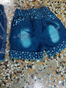 Cute Denim Shorts Set