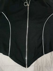 Y2k Sporty Corset Black zipped top