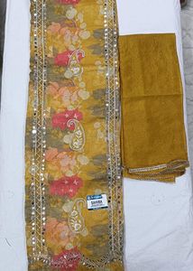 Unstitched Suit Piece - Mustard Floral