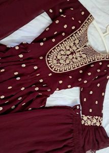 Elegant 3 Pc Maroon Sharara Suit Set🥀🥀