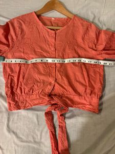 Beautiful Embroidered Crop Shirt
