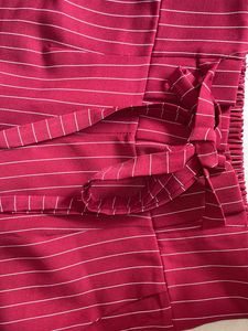 Red Checked Palazzo With Belt