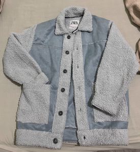 Zara Blue Sherpa Jacket