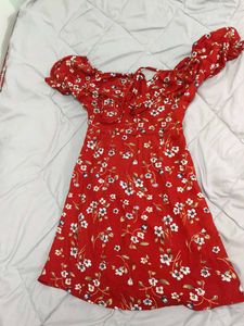 Stunning Red Floral Dressberry Dress for a Vibrant