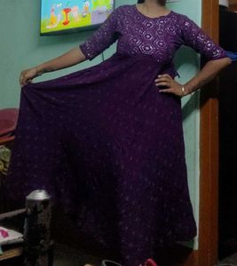 Purple Embroidered Kurta
