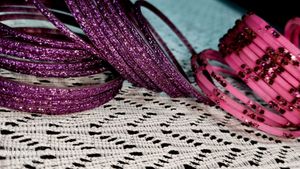 Pink Glass Bangles Combo