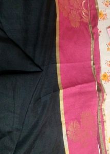 Black Zari Work Comfortable Cotton Saree