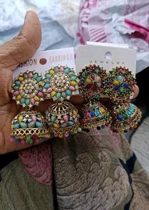 Ethnic Western Fancy Stone Type Oxidize Earring