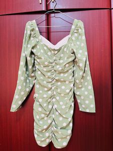 Polka Dot Dress Green - Size S