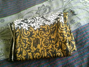Black White And Gold Combination Saree