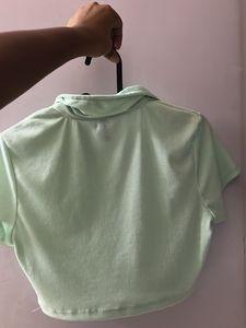 Tokyo Talkies Shirt collar Crop Top