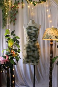 Green Plaid Mini Dress