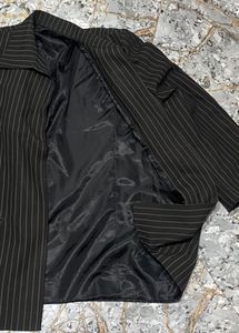 Black Stripe Padded Blazer