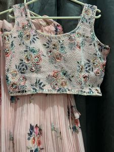 Elegant Peach Floral Lehenga Choli