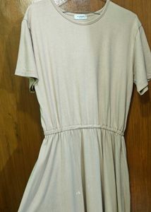 Casual Beige Long Dress