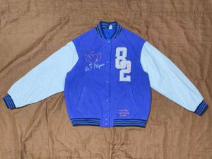 H&amp;M &#39;82&#39; Purple Varsity Bomber (Baggy Fit)