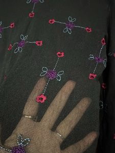 Embroidered Long Sleeve Top