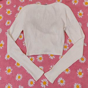 ZARA White Ribbed Top ✨