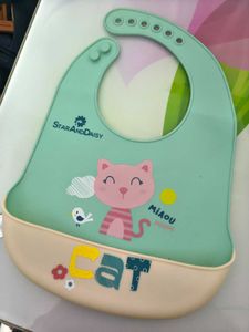 Star and Daisy Silicon Cute Cat Bib