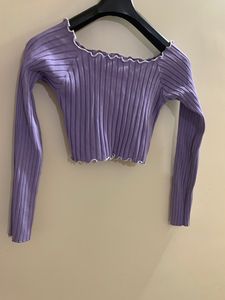 Lavender Off Shoulder Crop Top