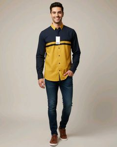 Stylish Two-Tone Shirt Size- M