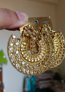 Golden Big Beautiful Chandbali Earrings Women