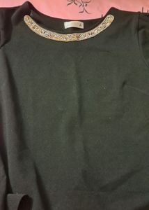 Black Glitter T