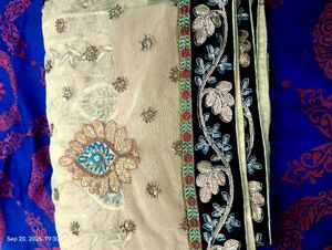 Elegant Saree with Velvet Blouse
