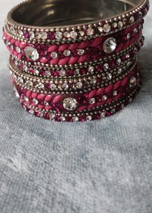 Pink Stone Bangles