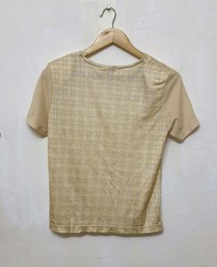 Trendy New Printerest Gold Top For Women