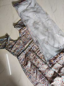 Elegant Silver Lehenga Choli Set