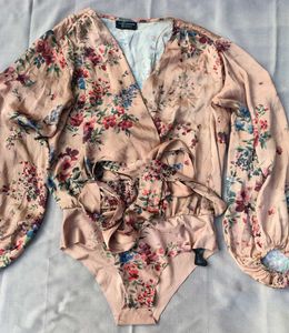 Floral Wrap Bodysuit