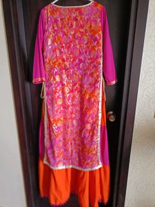 Rani Pink And Orange Ethnic Gown