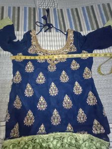 Elegant Green And Blue Lehanga