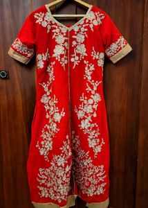 Red Embroidered Indian Dress
