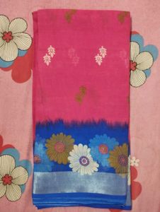Pink Floral Saree