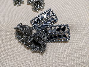 Silver Earrings And Ring