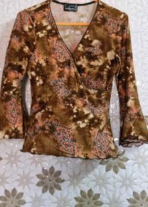 V Neck Wrap Top
