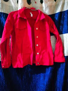 Red Button-Down Jacket