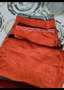 Orange KURTA set with BOTTOM and DUPATTA